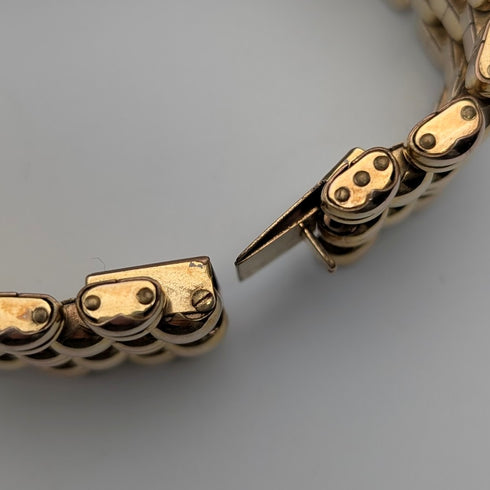 Swiss Vintage Gold Plated Panther Link Bracelet MGBM